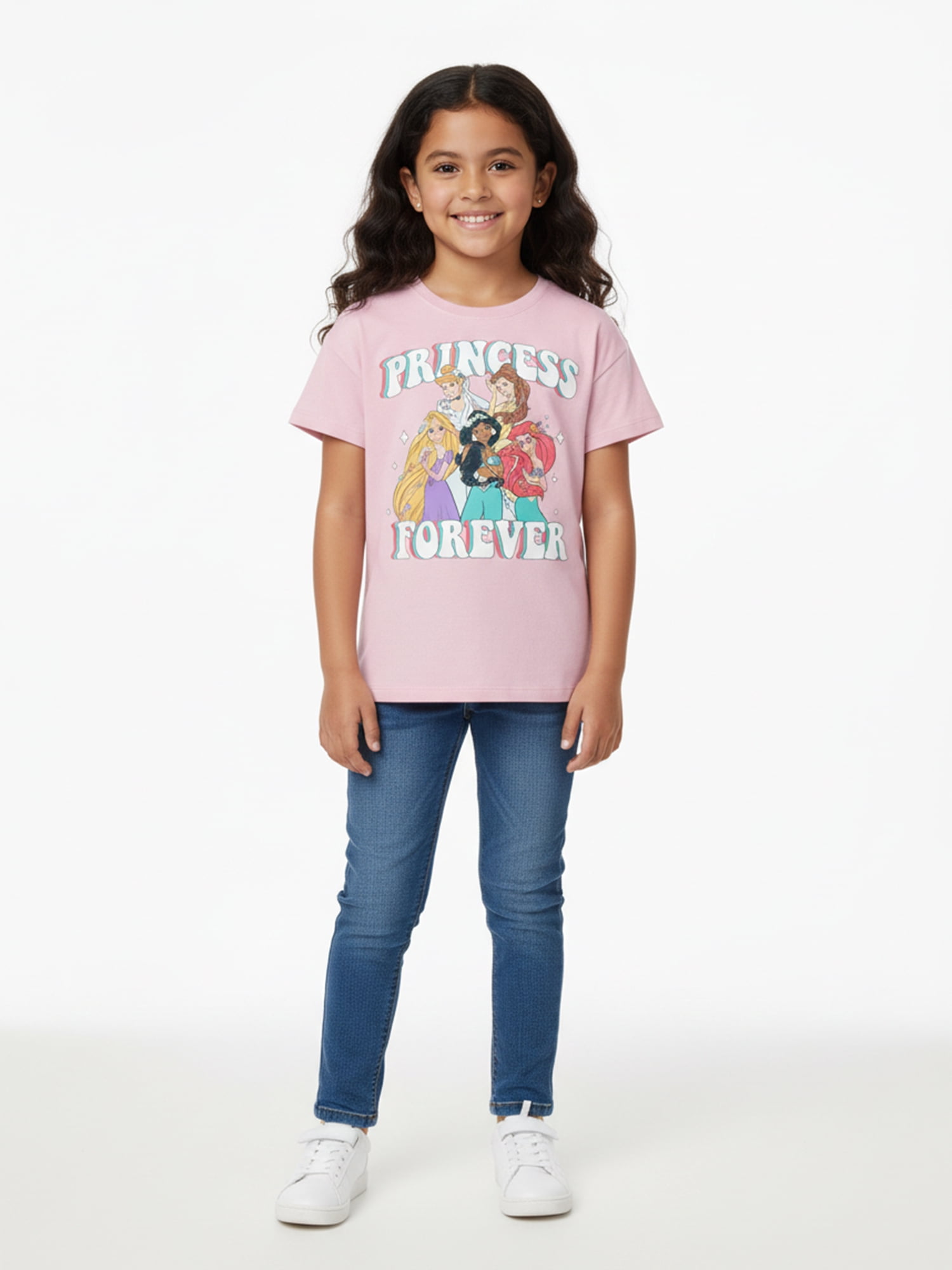 Disney Princess Girls Short Sleeve Graphic T-Shirt, Sizes 4-16