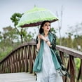 thumbnail image 5 of Pagoda Parasol 3 Folding Lace Totes Sun Rain Wedding Ruffle Umbrella, 5 of 5