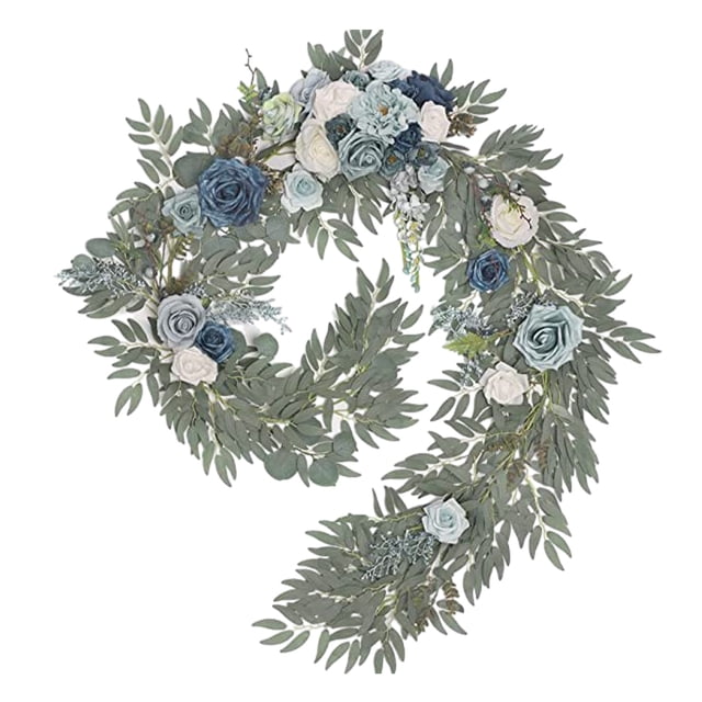 Monstrate Decoración de vid hipoalergénica - Camino de de flores artificiales sin olor, no tóxico, sin olor Decoración Azul