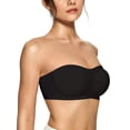 thumbnail image 1 of Sujetador tipo bandeau OEAK para mujer, acolchado, sin tirantes, negro, 1 of 7