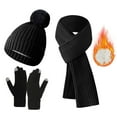 thumbnail image 2 of Bibifish Womens Hat Gloves Scarf Sets 3 Pc Solid Color Beanies Hat Gloves And Long Scarves Trendy Cold Weather Hat Neck Warmer Sets, 2 of 6