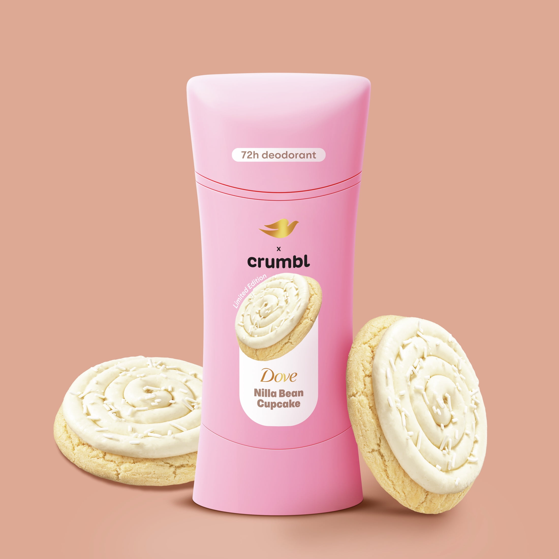 Dove Crumbl Deodorant Stick Crumbl Nilla Bean Cupcake Aluminum Free, 2.6 oz