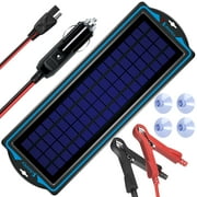 SUNAPEX 12V Solar Trickle Charger for Car Battery Solar Battery Charger 12 Volt Waterproof 5W Solar Battery Maintainer for Car Truck Boat RV Motorcycle Marine Trailer Battery