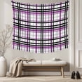 thumbnail image 5 of Purple Black Plaid Tapestry for Bedroom Wall Hanging Tapestry, Farmhouse Purple Black Checkered Ceiling Backdrop Tapestries Poster Blanket Wall Decor for Teens Room Living Room Dorm 39" x 59", 5 of 8