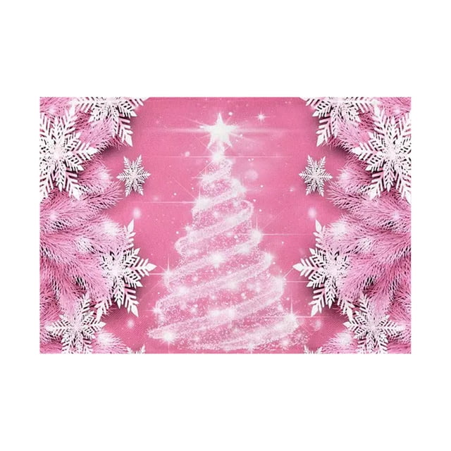 B Set Of 4 Christmas Placemats, 45X30Cm Festive Design For Dinner Table, Durable And Easy To Clean For Family Gatherings
