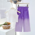 thumbnail image 6 of SGFCWSX Girls 2-Piece Outfit, Sleeveless Cropped Top and Ombre Distressed Jeans, Trendy Casual Daily Clothing Set for Kids Purple Size 3-4Years, 6 of 7