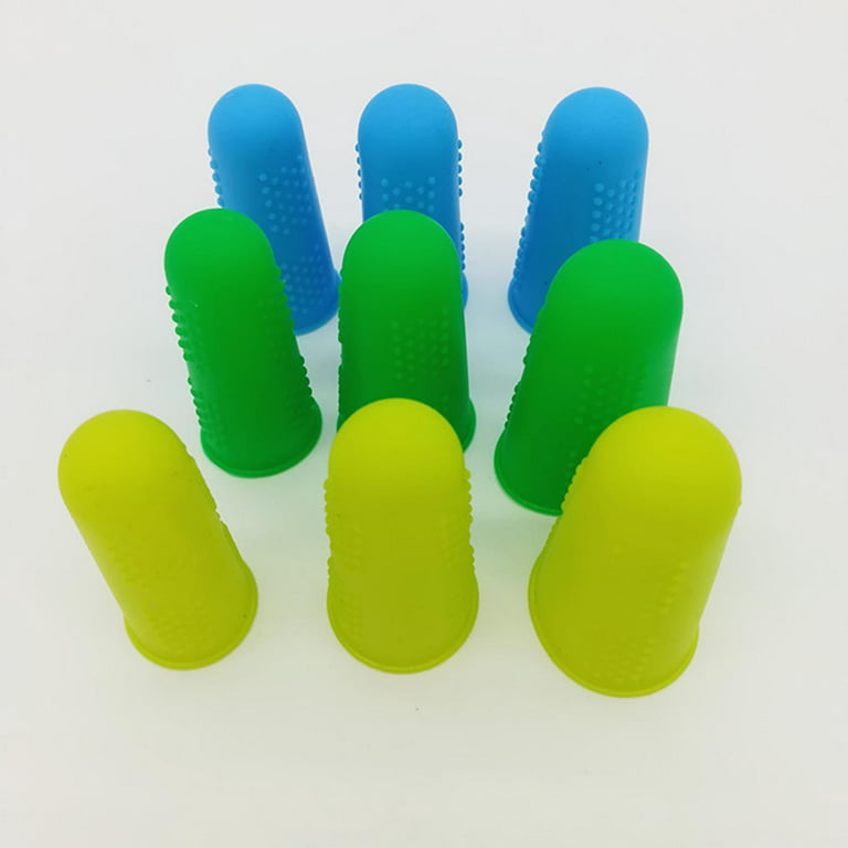 3 Pieces Silicone Insulation Finger Cover Thumb Protector Fingers Cover Durable for Kitchen Heat Resistant Anti Slip Finger Protector Sleeve Green