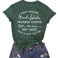 thumbnail image 5 of B91xZ Tunique à Blocs de Couleur pour Femmes Manches Courtes Henley T-Shirts Ajustés Col Rond, Vert S, 5 of 5