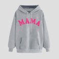 thumbnail image 4 of Goodeals Women Personalized Mama Embroidered Hooded 2025 Cute Sweatshirts Fashion Custom Gifts for Mother's Day,Loose Casual Hoodies,Crewneck Long Sleeve Outfits(Gray,XXL), 4 of 4