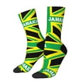 thumbnail image 2 of Women Colorful Crew Socks Jamaica Jamaican Kingdom Flag Novelty Fun Socks For Mens, 2 of 7