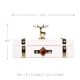 thumbnail image 4 of Caja de joyería rectangular (Blanco - Ciervo) Caja de almacenamiento Collar de anillo de m Romacci Joyero hecho con material compuesto., 4 of 7