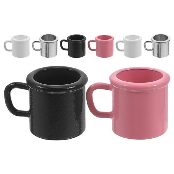 Masteelf 8pcs Mini Coffee Cups Mini Dollhouse Cups Miniatures Tea Mug Drink Cups Food Kitchen Toys Micro Landscape Decor Party Favors Assorted Color