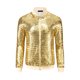 thumbnail image 5 of Chaquetas Varsity de lentejuelas INSPIRE CHIC para hombres, chaqueta bomber de béisbol brillante y reluciente con cremallera para festivales y discotecas, 2XL dorada, 5 of 5