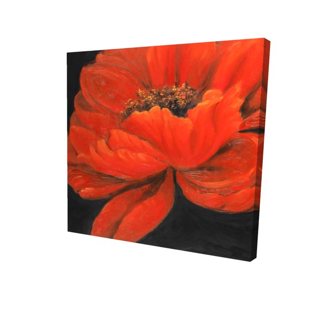 Fleur de Pétale Rouge - Toile 24"x24 Pouces - Impression à la Demande