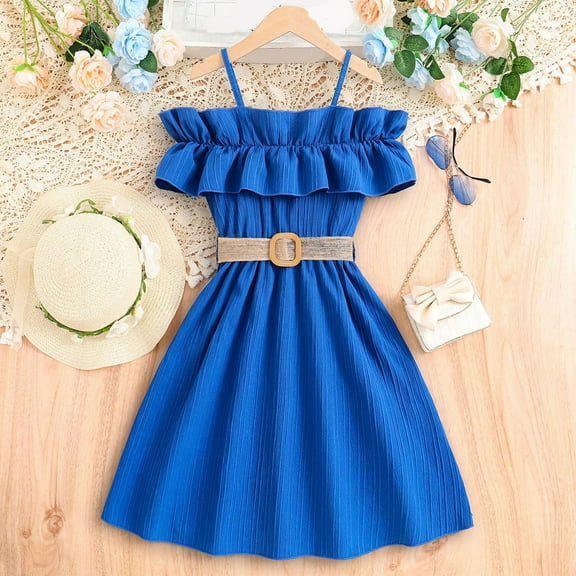 AUNVITO Girls Dresses Girls' Solid Long Sleeved Round Neck Slim Fitting Bodysuit