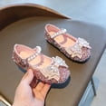 thumbnail image 4 of PINQI Girls Sparkly Princess Dress Shoes Bow Wedding Party Flower Bridesmaids Mary Jane Ballet Flats for Kid Toddler, 4 of 8