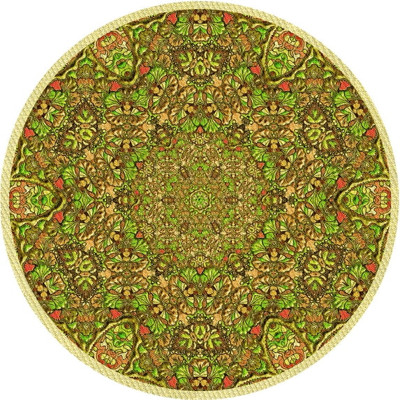 Ahgly Company Machine Washable Indoor Square Transitional Dark Bronze Brown Area Rugs, 3' Square