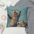 thumbnail image 2 of Orinice Cute Otters Graphic Decorative Throw Pillow Cover for Home Couch Living Room Bed Sofa - Short Plush Material, Invisible Zipper Closure, 1PC 24x24in, 2 of 5