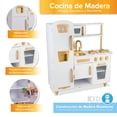 thumbnail image 2 of Cocina de Juguete de Madera para Niños con Refrigerador Cocinita Para Niñas Blanca -Vintage White And Gold Kids House COC10WG, 2 of 8