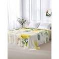thumbnail image 5 of Watercolor Lemon King Size Flat Sheet, Wrinkleproof & Fadeproof Cooling Flat Bed Sheet Only, Eucalyptus Leaf Fruit Yellow Flower Breathable Soft Bedding Top Sheets 105 x 98 Inches, 5 of 8