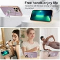 thumbnail image 4 of Designed for iPhone 13 Pro Max Case with Ring Holder Luxury Plating Butterfly Hidden Stand Cover Soft TPU Full Camera Protective Phone Case for Women Girls-Purple, 4 of 6