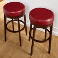 thumbnail image 4 of TMS Avenue 30" Round Indoor Swivel Bar Stool, Rich Brown/Red Faux Leather, 4 of 6
