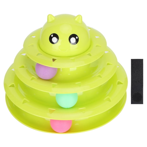 Juguete interactivo para mascotas NikouMX torre de 3 niveles Pistas para gatos con bolas