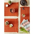 thumbnail image 2 of Contemporary Home Living Knotted Fringe Rectangular Woven Cotton Placemats - 19" - Burnt Orange -, 2 of 6