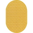 thumbnail image 2 of Unique Loom Outdoor Trellis Collection Area Rug - Kafes (5' 3" x 8' Oval Yellow/Ivory), 2 of 9