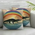 thumbnail image 3 of Crocodile  Retro Sunset Lover Cute  Mom Dad Throw Pillow,  Multicolor, 3 of 5
