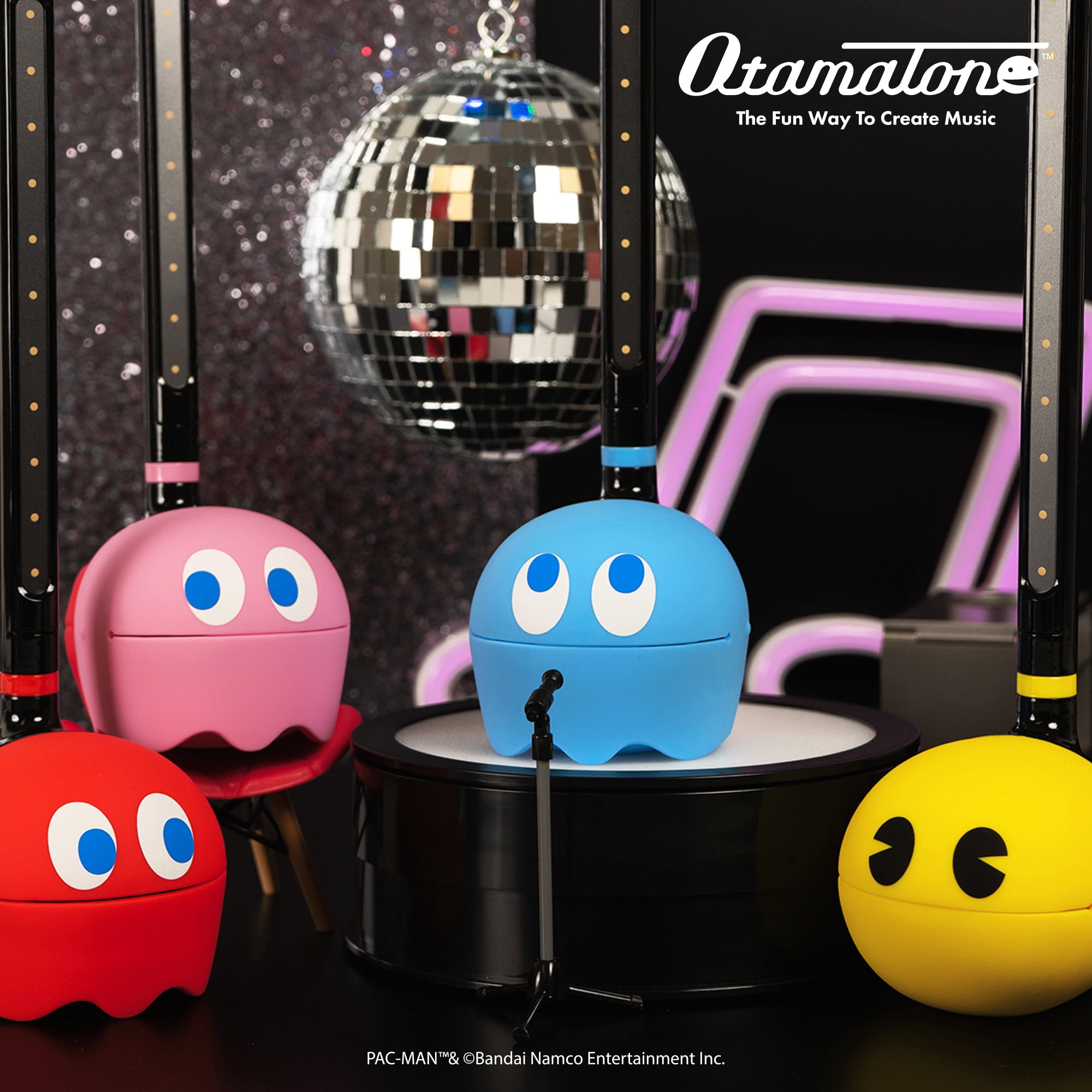 Otamatone PAC-MAN Electronic Portable Music Instrument / Synthesizer Toy from Japan by Maywa Denki (Officially Licensed) [English Instructions] - Inky