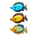 thumbnail image 1 of Decoración de la escultura de del metal de la decoración de pescados rico y de 3 piezas, 1 of 9