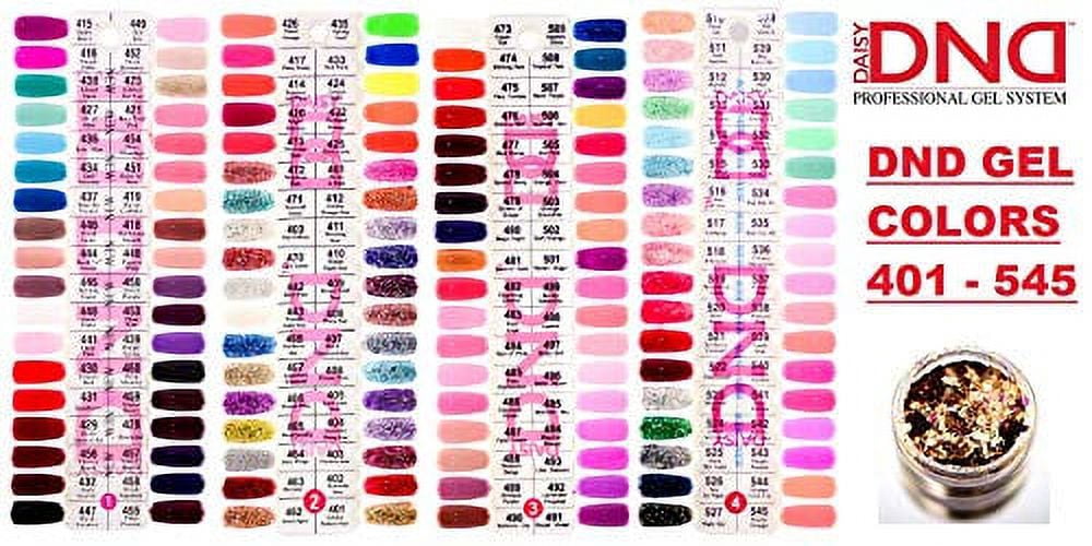 Daisy DND Collection Nail Color Swatches 1-4, Gel Polish Colors Colour Swatch Palette Display Tools 401-545 Color Chart Sheet Sample (Chart 1-4)