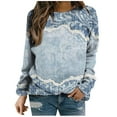 thumbnail image 1 of Sudadera de cuello redondo transpirable cómoda de manga larga con estampado de moda para mujer Fridja  fjkfkj7577, 1 of 5