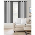 thumbnail image 2 of Dark Gray Blackout Curtains 63 Inches Long for Bedroom, Gradient White Abstract Minimalist Stripe Thermal Insulated Room Darkening Black Out Window Curtain Panels Grommet Drapes for Living Room, 2 of 8