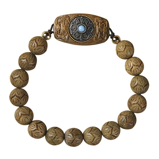 Pulsera de cuentas Pulsera de cuentas de madera Joyería de rosario Joyería de mano Pulsera decorativa