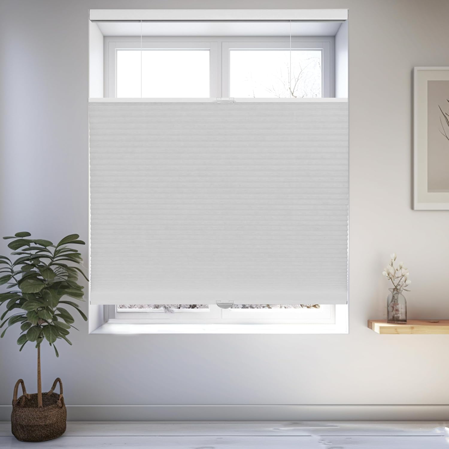 Chicology Salt Light Filtering Cordless Top Down Bottom Up Cellular Shades 40.25 in. W x 72 in. L