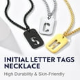 thumbnail image 3 of Bandmax Black Initial Letter H Pendant for Men Women 26 Alphabet Hollow Capitals Necklace Stainless Steel Dog Tag Pendants Necklace for Birthday Gift, 3 of 8
