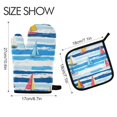 thumbnail image 2 of Yayeee Oven Mitts and Pot Holder Set of 2 Heat Resistant Kitchen Gloves Baking Hot Pad, Yellow Sailboats, 2 of 5