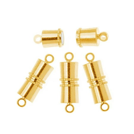 Gold Plated Magnetic Clasp - BeadSmith Magnetic Clasp, Barrel Style 11x5mm, 4 Sets, 22K Gold Plated