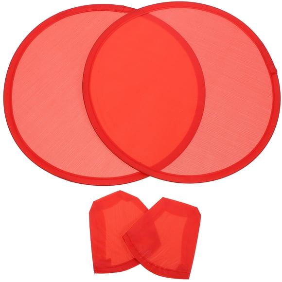 Shisuyan Folding Fan Red Plastic 2Pcs 9.8X9.8X0.08In