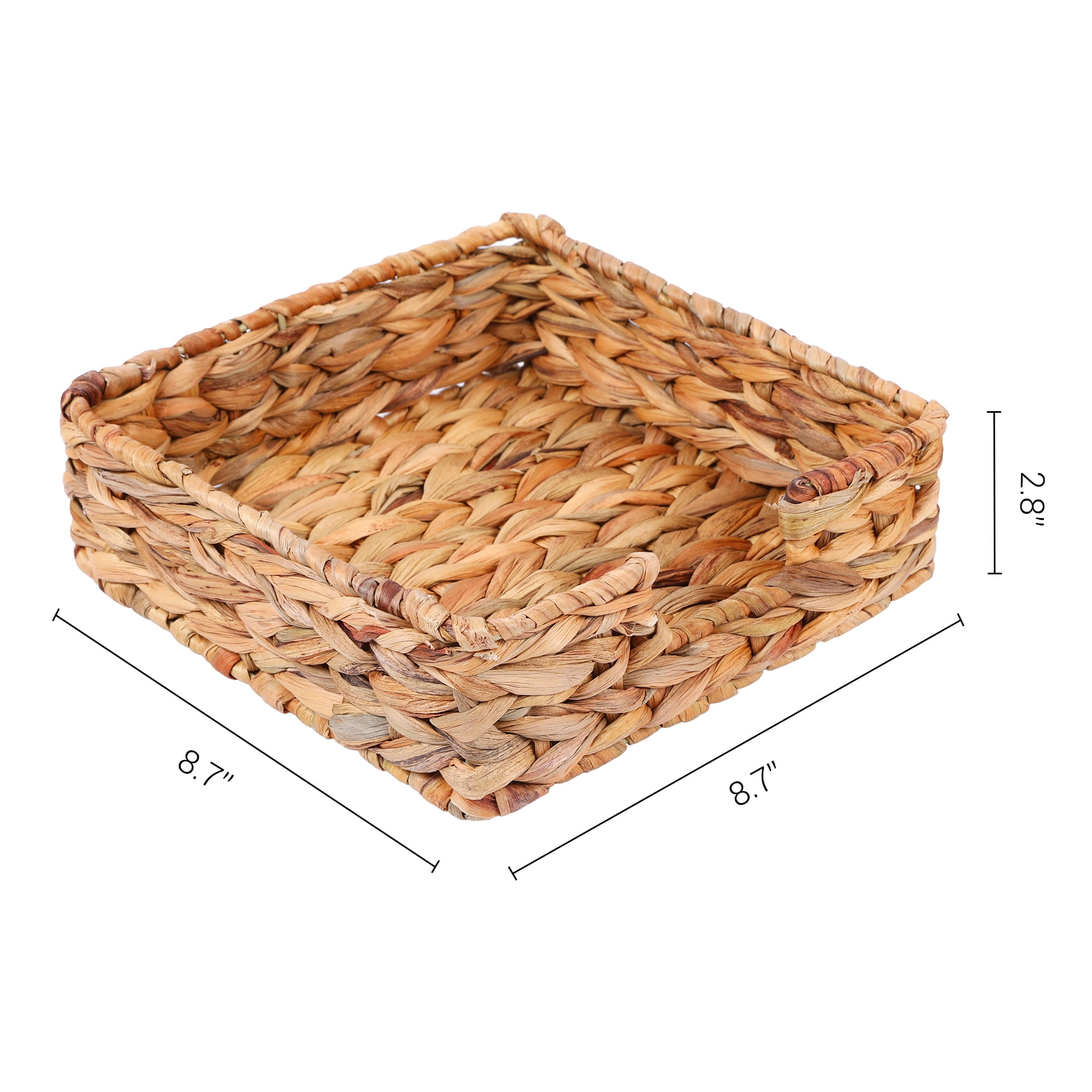 Unique Bargains 1 Pc Wicker Basket for Organizing Brown 8.7*8.7*2.8in