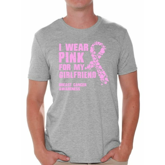 Breast Cancer Awareness T shirts Men's Cancer Awareness Shirts Pink Ribbon Support Women