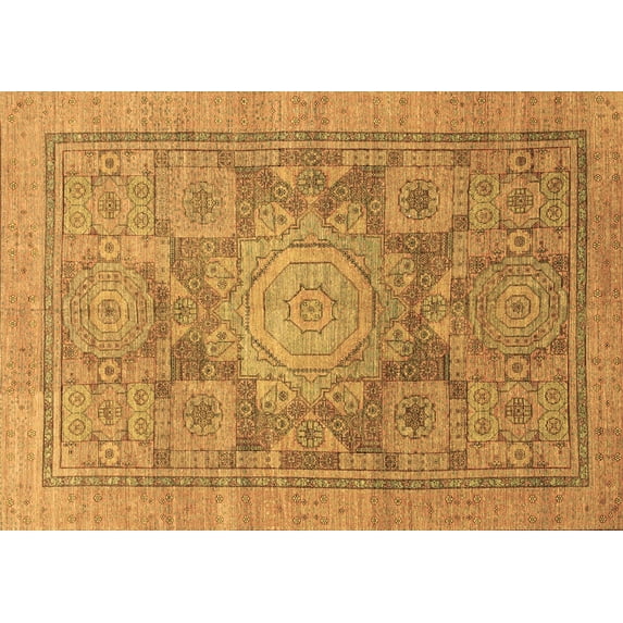 Ahgly Company Indoor Rectangle Abstract Brown Modern Area Rugs, 2' x 5'