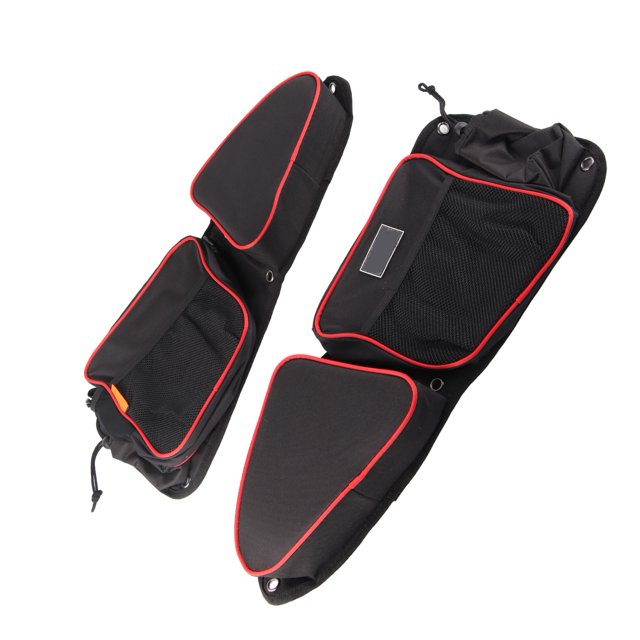 Organisateur de Porte d'Entrée, Grand Espace Côté Porte Sac de Rangement Porter Double Fermeture à Glissière pour le Remplacement UTV Offroad pour RZR XP S 1000 S900 Noir + Rouge, Noir + Orange, Camouflage