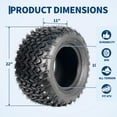 thumbnail image 2 of 22x11-10 Heavy Duty ATV Tires (2-Pack, Black) - 4PR Tubeless Golf Cart/UTV Tires for Off-Road & Trail Riding, 2 of 8