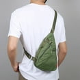 thumbnail image 4 of Fabric Crossbody Chest Bag - Army Green, Sports Style with Multi-Pocket Storage for Daily Use, 4 of 6