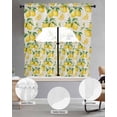 thumbnail image 2 of Lemon Swag Kitchen Curtains Sets for Windows 24 Inch Length, Farmhouse Fruit Rustic Country Summer Plant Short Window Curtain Panels Swags Valances and Tiers 3 Piece Set for Cafe/Dining Room, 2 of 5