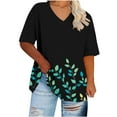 thumbnail image 5 of Lumivie Plus Size Tops For Women 4X Cute Tshirts Shirts For Women Trendy Women Blouses Dressy For Party Women'S T Shirts V Neck Cotton, 5 of 5