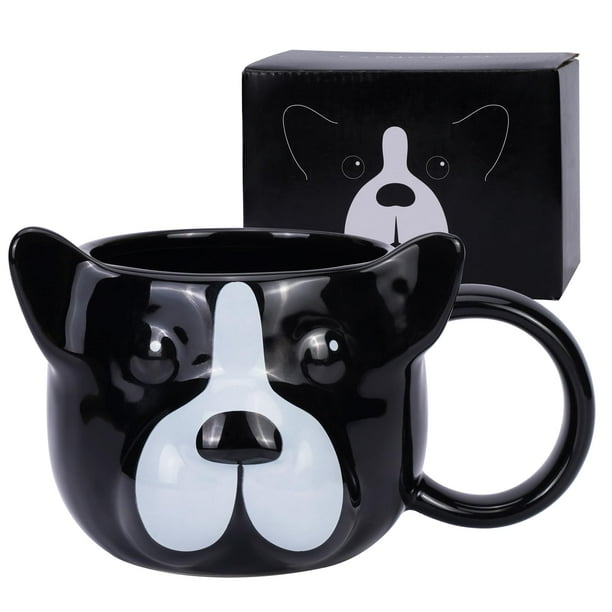 Taza de cerámica ToCooto, 14 oz, diseño de perro, apta para lavavajillas